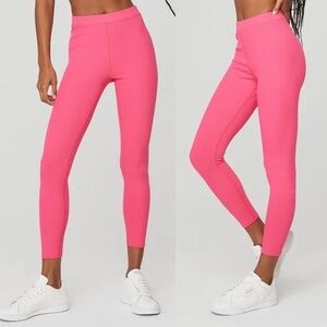 ALO yoga pink blissful ribbed leggings size medium